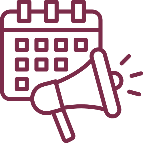 Maroon Calendar and Bullhorn